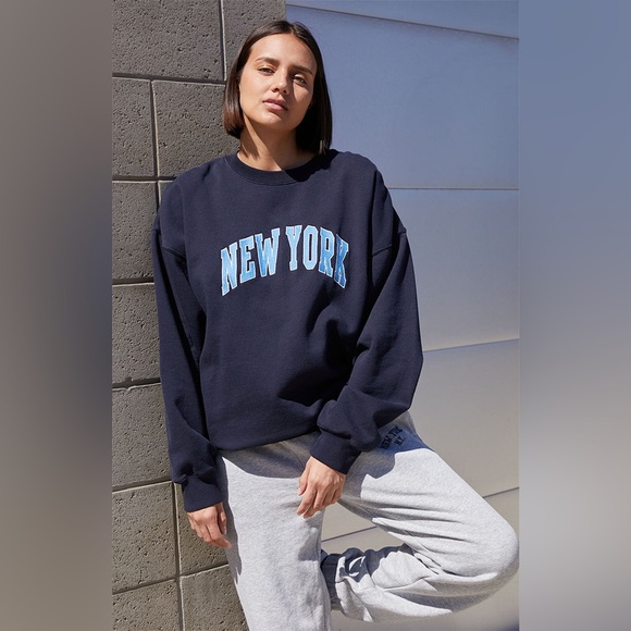 Brandy Melville Tops - Brandy Melville Navy “New York” Sweatshirt